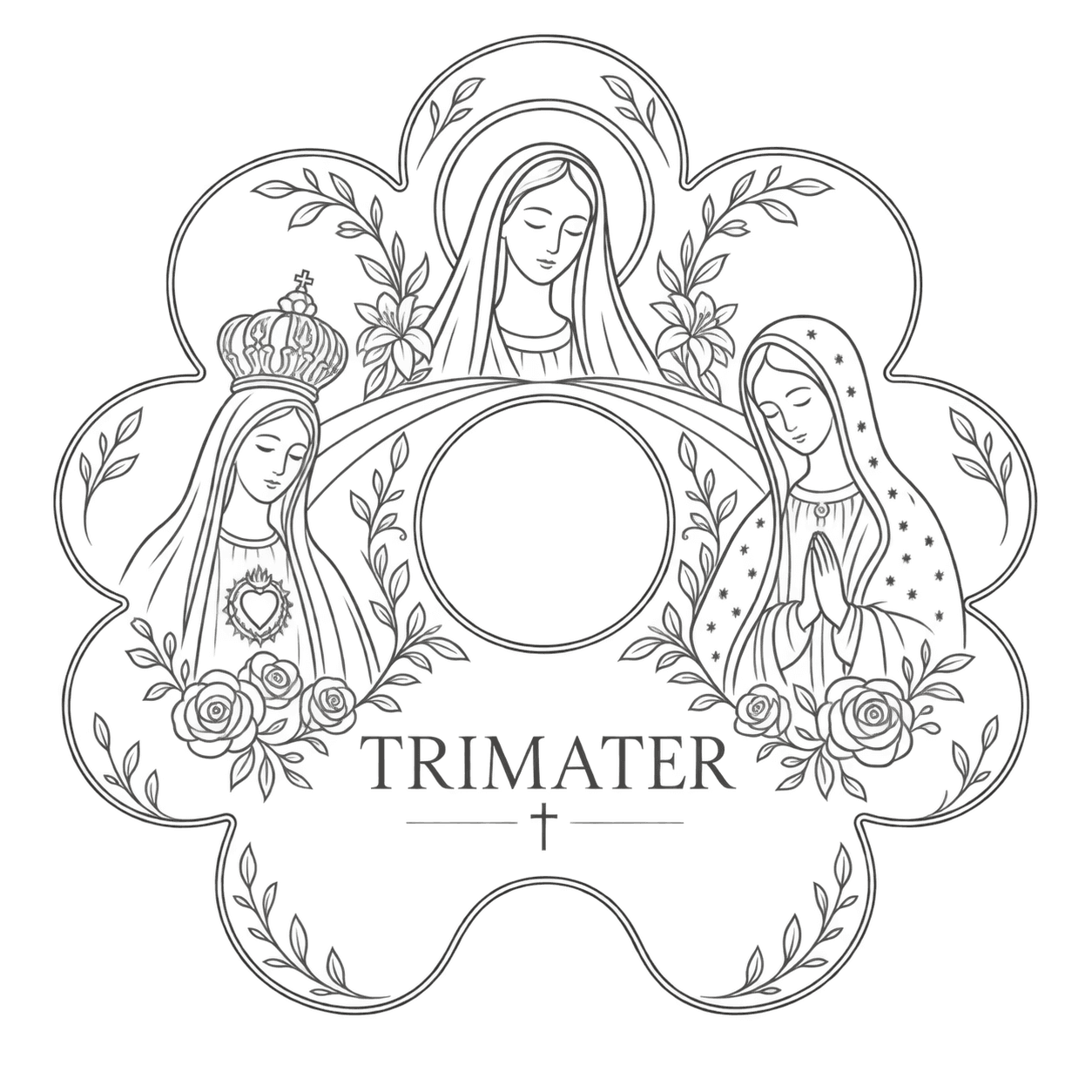 Diseño lineal del rosario de dedo TRÍMATER
